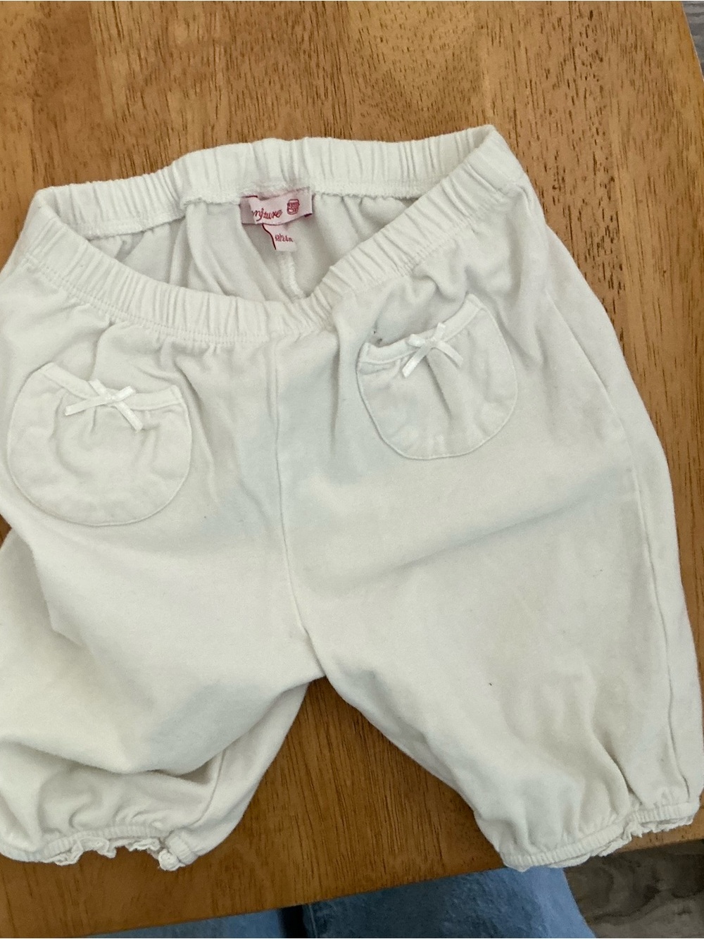 next White Kids Sweatpants with Front Bow Pockets